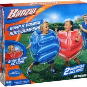 BANZAI: Bump N’ Bounce Body Bumpers, A Game of Bumping & Bopping, 2 Bumpers Included in Red & Blue, Fun & Safe Cushion Inflatable Surface, For Ages 4 and up