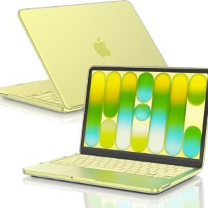EooCoo for MacBook Neo Case 13 inch 2026 Model A3404, 100% Match Official Color, Anti-Fingerprint & Scratch & Crack, Sturdy Protective Hard Shell Cover Laptop Accessories, Citrus Clear