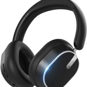 Hybrid Active Noise Cancelling Bluetooth Headphones,Bluetooth 6.0 Over Ear Wireless Headphones with 60H Playtime, Hi-Res Audio, Deep Bass, Memory Foam Ear Cups for Home Office Travel Black