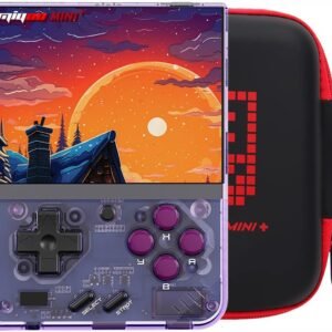 Miyoo Mini Plus with Portable Case Retro Emulator Handheld Game Console Latest Version with WiFi & RTC, 3.5’’ 640*480 IPS Screen 3000mAh Battery, Pulper 64GB