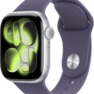 Apple Watch Series 11 [GPS 42mm] Smartwatch with Silver Aluminum Case with Purple Fog Sport Band – S/M. Sleep Score, Fitness Tracker, Health Monitoring, Always-On Display, Water Resistant