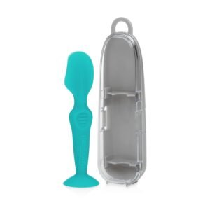 Dr. Talbot’s Diaper Cream Brush for Babies – Diaper Rash Cream Applicator with Suction Base and Hygienic Case – Mini Size – Aqua Blue