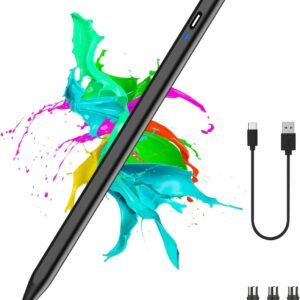 Stylus Pen for Android Tablet, Tablet Pencil for iOS/Android,Rechargeable Active Stylus Pen for iPhone/Samsung/XiaoMi/Huawei/Vivo/Lenovo/Switch 2 and Other Android Smartphones and Tablets-Black