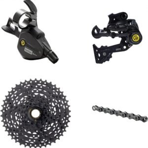 Box Four 8 Speed Multi Shift Non E-Bike and Single Shift E-Bike Cycling Groupset with Rear Derailleur, Shifters, Cassette, Chain, Shift Housing Kit Components Mountain Bike Drivetrain Upgrade