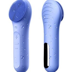 NågraCoola CLIE Facial Cleansing Brush, Waterproof and Rechargeable Face Scrub Brush for Men & Women, Cleansing, Exfoliating and Massaging, Electric Face Scrubber – Blue
