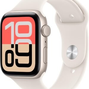 Apple Watch SE 3 [GPS 44mm] Smartwatch with Starlight Aluminum Case with Starlight Sport Band – M/L. Fitness and Sleep Trackers, Heart Rate Monitor, Always-On Display, Water Resistant