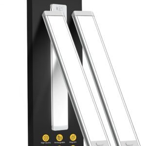 Under Cabinet Lighting, 14.7″ Rechargeable Motion Sensor Light Indoor, 2 Pack Magnetic Dimmable Closet Lights, Wireless Under Counter Lights for Kitchen, Stairs,Hallway