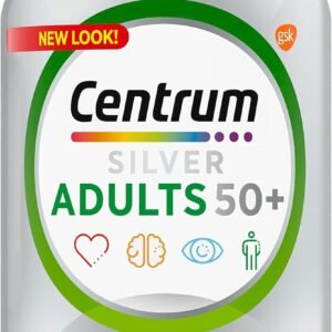 Centrum Silver Multivitamin for Adults 50 Plus, Multivitamin/Multimineral Supplement, Vitamin D3, B Vitamins, Gluten Free, Non-GMO Ingredients, Supports Memory and Cognition in Older Adults – 220 Ct