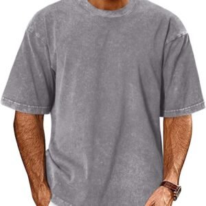 Oversized Tshirts for Men Short Sleeve Vintage Washed Basic Loose Tees 2026