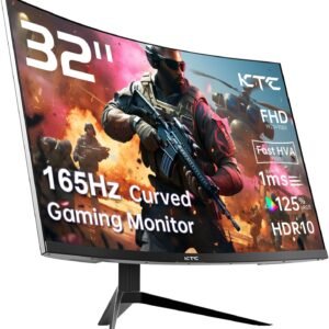 KTC 32 Inch FHD 1080p Curved Gaming Monitor – VA 1500R Curved Monitor, 165Hz 1ms MPRT, FreeSync & G-Sync, 122% sRGB, DP/HDMI, VESA, HDR10 for Gaming Home Office Business PC Monitor