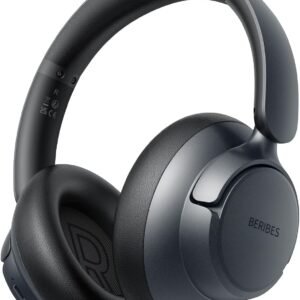 BERIBES Upgraded Hybrid Active Noise Cancelling Headphones with Transparent Modes,70H Playtime Bluetooth Headphones Wireless Bluetooth with Mic, Deep Bass,3.5MM Cable,Soft-Earpads,Fast Charging-Black