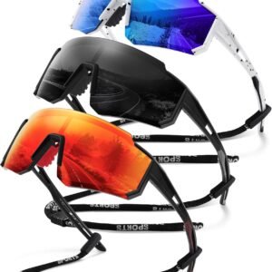 Polarized Sport Sunglasses for Men and Women, Lightweight TR90 Sun Glasses with UV Protection for Cycling Running