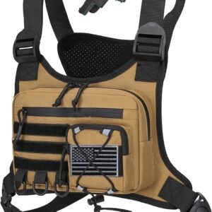 koculemi Outdoor Sports Chest Bag for Men, Chest Vest Holster Fits Most Pistols, EDC Travel Chest Pack for Running, Hiking