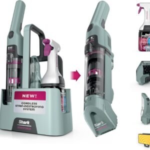 Shark StainForce Cordless Portable Spot, Stain, & Odor Remover System for Carpets, Area Rugs, Upholstery, Stairs, with Storage Caddy, Accessories, and Full-Size Cleaning Solution, HX101 (New)
