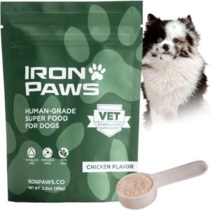 Human-Grade Superfood For Dogs, Premium Greens Powder Supplement For Dental Health, Longevity, Hip & Joint, Gut Health, Allergies, Immune Support, Skin & Coat – 3.5 oz Nutrient Dense Formula