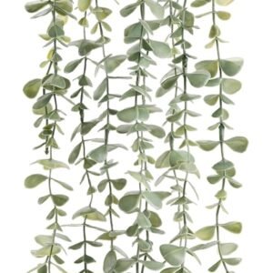 Der Rose 1Pcs Fake Plants Hanging Artificial Potted Faux Eucalyptus Plants for Modern Boho Farmhouse Bathroom Office Desk Wall Art Shelf Living Room Aesthetic Decor Indoor