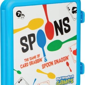 PlayMonster Spoons in a Case, Card Games for Kids – Spoons Game, Fun Family Games for Kids and Adults, Game Night, Travel Games, 3-6 Players, Ages 7+