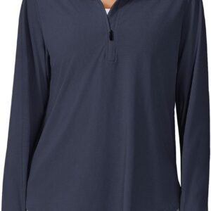PINSPARK Long Sleeve Workout Tops for Women UPF 50+ Sun Protection Shirts Half Zip Quick Dry Athletic Running Hiking Golf