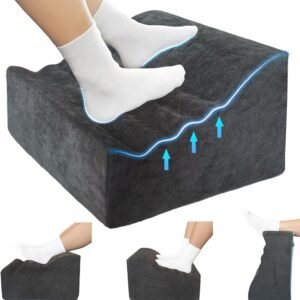 Foot Rest Under Desk, Comfortable Office Footrest, Ergonomic Foot Stool for Long Sitting with Curved Design Relieves Leg Pressure (Dark Gray)