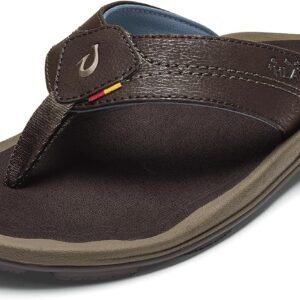 OLUKAI Kipi Men’s Beach Sandals, Water Resistant Flip Flops, Quick Dry Material & Arch Support, All-Day Comfort