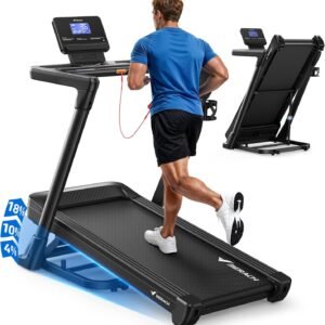 MERACH Treadmill with 15/18% Auto Incline, 55″/47″x18″/19″ Wide Belt Treadmills, 0.5-8.7MPH/10MPH 3.5HP Brushless Incline Treadmill for Home, 350LBS Foldable Treadmills with Screen & APP & Heart Rate