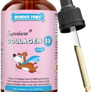 WONDER PAWS Premium Collagen for Dogs – Liquid Support for Skin, Coat, HIPS & Joints – with Hyaluronic Acid & Types I, II & III Collagen – Daily Wellness Formula, Made in USA