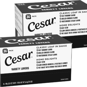 Cesar Wet Dog Food Home Delights & Classic Loaf in Sauce, Variety Pack, 3.5 oz, 36 Count (Pack of 1)