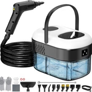 Pressurized Steam Cleaner, 3-Level Adjustable Handheld Steamer Cleaning for Home, 15s Fast Heat-Up & 47.3oz Tank, 2500W Multi-Surface Portable Steamer for Floor/Grout/Car/Kitchen & Bathroom