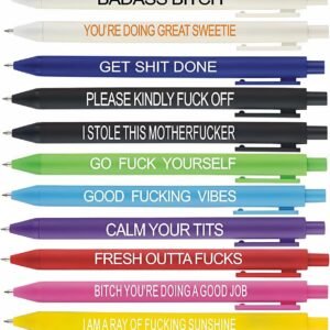 Cityhermit 11Pcs Funny Adult Ballpoint Pen Set, Premium Days of The Week Swear Cuss Word Pens for Office Gifts, Novelty Pens for Corworkers