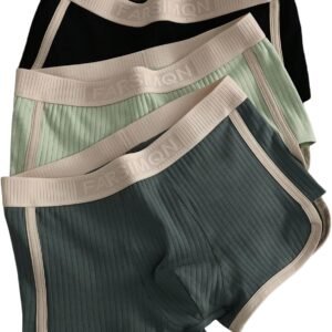 SOLY HUX Men’s Boxer Briefs 3 Packs Trunks Mid Rise Underwear Stretchy Knitted Panties