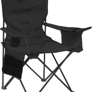 Coleman Portable Camping Chair with 4-Can Cooler, Cushioned Seat & Back with Side Pockets & Cup Holder, Carry Bag Included, Great for Camping, Tailgating, Firepits, Patio, & More