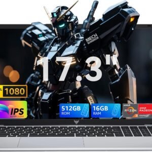 MALLRACE 17.3 Inch Gaming Laptop,Ryzen 3 4300U (Beat AMD Ryzen 5 3500U,up to 3.7GHz) 16GB DDR4 RAM 512GB SSD Business Laptop with Webcam,Type-C,62.7Wh Battery,Numeric KB,Silver