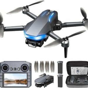 GPS Drone with Camera for Adults, 2K FPV Drone with 4.5″ Screen Remote Controller, Brushless Motor, Auto Return, Follow Me, Tap Fly & Circle Fly, Long Flight Time Foldable Quadcopter for Beginners
