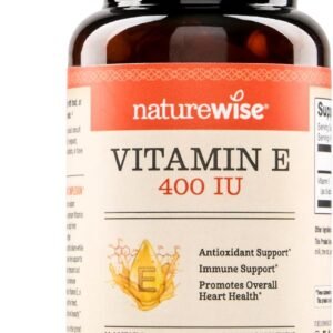 NatureWise Vitamin E 400 IU Softgels (180mg DL-Alpha) – Dairy, Gluten, and Soy Free, Non-GMO Antioxidant Dietary Supplement for Skin, Heart, Eye, and Immune Health Support – 2-Month Supply, 60 Count