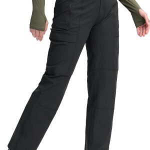 Pioneer Camp Women’s Cargo Hiking Pants Packable Ultra-Light UPF100 Stretch Work Travel Pants with 4 Pockets Trail Outdoor