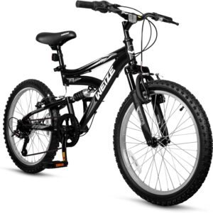 WEIZE Kids Mountain Bike, Kids’ Bicycles for 6-14 Years Old Boys Girls with Dual Full Suspension, 6 Speeds Drivetrain, High-Carbon Steel Frame, Ideal for Young Riders and Adventurers