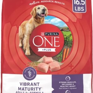 Purina ONE High Protein Dry Senior Dog Food Plus Vibrant Maturity Adult 7 Plus Formula – 16.5 Lb. Bag