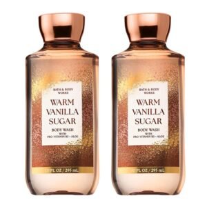 Bath & Body Works Warm Vanilla Sugar Body Wash, Nourishing Cleanser with Pro-Vitamin B5 & Aloe, Sparkling Sugar and Sweet Vanilla Scent, Gentle for Daily Use, 10 fl oz – 2 Pack