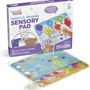 hand2mind Colors and Shapes Sensory Pad, Fine Motor Skills Toys for 3 Year Old, Sensory Toys for Sensory Play, Occupational Therapy Toys, Calming Toys for Kids, Shape Sorting Toy, Calm Down Corner