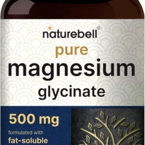 Naturebell Pure Magnesium Glycinate 500mg, 240 Veggie Capsules | 100% Chelated & Purified – 3rd Party Tested, Vegan Friendly, Non-GMO, Filler Free