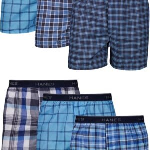 Hanes Men’s Underwear Boxers Pack, Cool & Breathable Cotton Underwear, Moisture-Wicking Boxers for Men