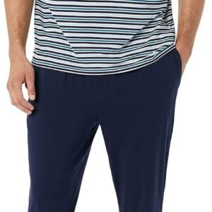 Amazon Essentials Men’s Cotton Modal T-Shirt and Full-Length Bottom Loungewear Pajama Set