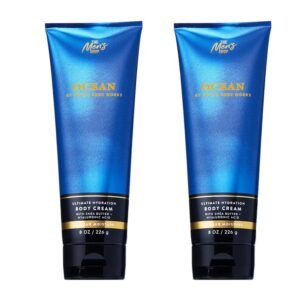 Bath & Body Works Men’s Body Cream, Ocean Scent, Ultimate Hydration Moisturizer with Shea Butter & Hyaluronic Acid for Dry Skin, Coastal Air & Cypress Scent, 8 oz – 2 Pack