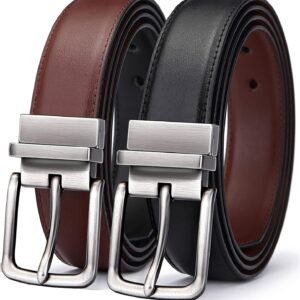BULLIANT Men’s Belt,Reversible Belt Adjustable For Gift Men 1.25”-Cut For Fit-2 Sides in 1 Belt(Not 2)