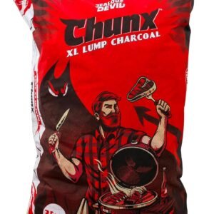 Jealous Devil Chunx XL Lump Charcoal, 100% All Natural BBQ Hardwood, 35 Pound Bag – Low Ash Smoking and Grilling, High Heat and Long Burn for Barbecue Grill, Smoker, and Kamado