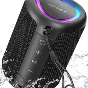 Portable Bluetooth Speaker Beach Essentials: Powerful Crystal Clear Sound/Dynamic Light/IPX5 Waterproof/All Day Playtime/Wireless BT 5.3/TWS Paring, Mom Gifts, Outdoor|Travel|Camping|Pool Accessories