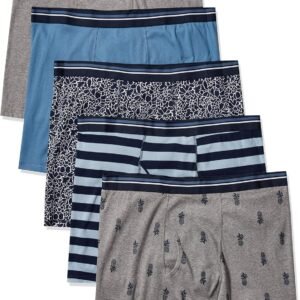 Amazon Essentials Men’s Breathable Cotton Underwear Boxer Briefs, Tag-Free, Pack of 5
