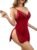 CRIPOM Babydoll Lingerie for Women Sexy Nightgowns Lace Chemise Cute Sleepwear Cami Nightie Modal with Side Slits XS-3XL
