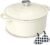 Enameled Cast Iron Dutch Oven – Umite Chef 5QT Pot with Lid & Cotton Potholders – Heavy-Duty Cookware for Bread Baking, Braising, Stews, Roasting(Cream White)