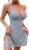 CHICME Women’s Lace Trim Side Slit Modal Cami Sleep Dress Loungewear Cute Night Gowns for Women